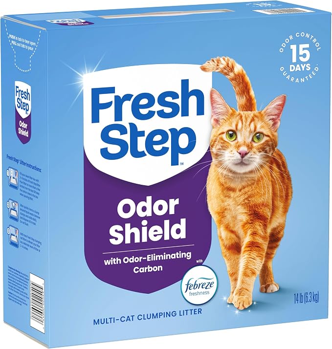 Fresh Step Odor Shield Multi Cat Clumping Cat Litter, 14 lb. | Febreze Freshness, Odor Shield with Ammonia Block Technology, Low Dust, Compatible with Most Automatic Litter Boxes - Image 11