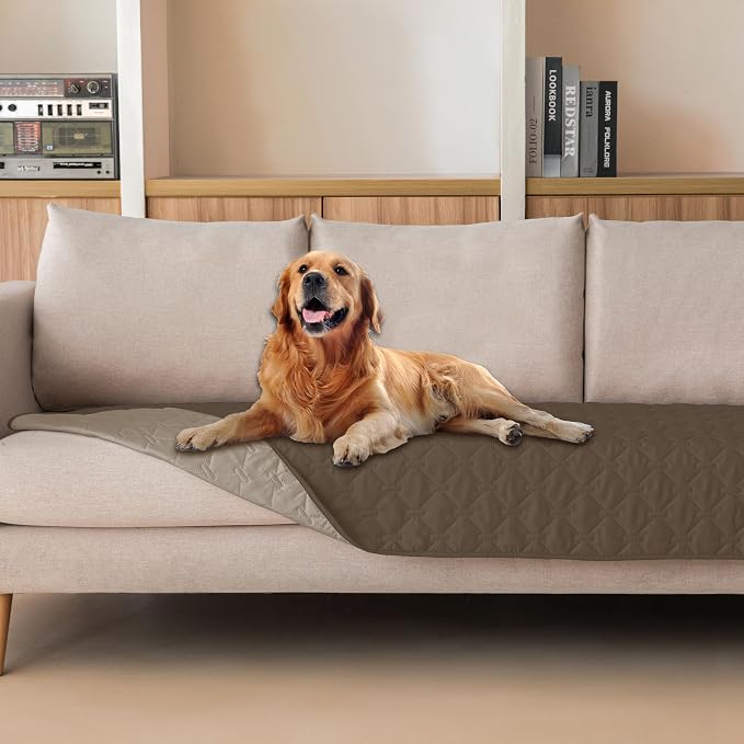 gogobunny 100% Double Sided Waterproof Dog Blanket Soft Pet Bed Cover Reversible Protect Furniture Couch Sofa Car for Puppy Cat Kids (Dark Walnut/Light Walnut, 30x90 Inch (Pack of 1)) by gogobunny