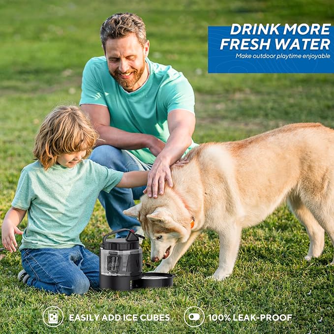 lesotc Portable Dog Water Bottle, 56oz Large Travel Water Bowl Dispenser for Dogs Camping Beach Walking Essentials, Big Pet Bottles Hiking Traveling Park Car Trips Accessories for On the Go, BPA Free - Image 6