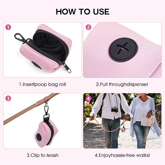 Wolfone Dog poop bag holder Poop Bag Dispenser with Secure Clip | Secure Clip Design Durable & Odor-Free Universal Bag Fit Lightweight & Portable Stylish Color Options - Image 4