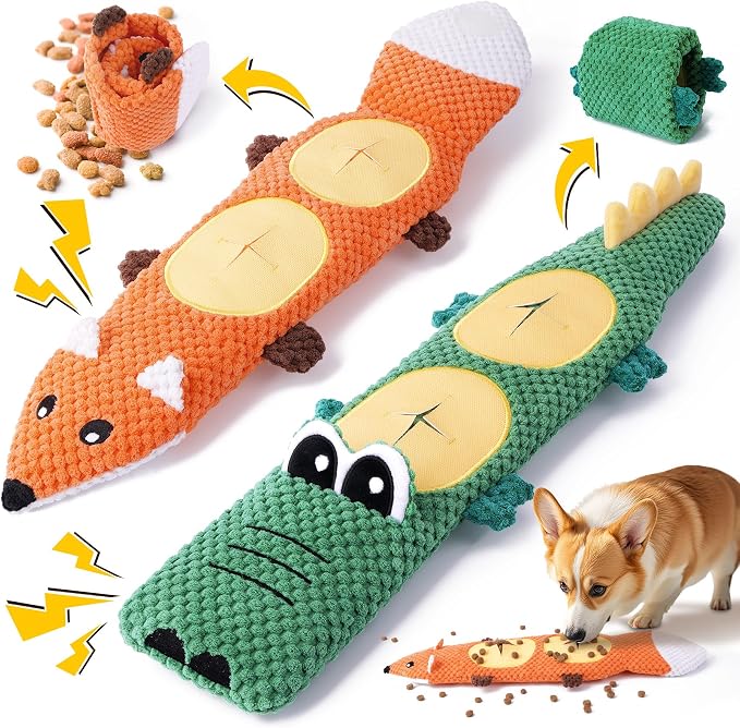 XIUGOAL Dog Toys for Chewers, 2 Pack No Stuffing Dog Toys for Boredom and Teething, Squeaky Chew Toy for Small, Medium Breed to Keep Them Busy by XIUGOAL