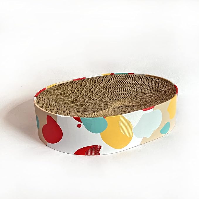 Cat Scratcher Lounge Bed - Lounge Couch for Indoor Cats Oval Shape 17"x13" Long Lasting Furniture - Image 3