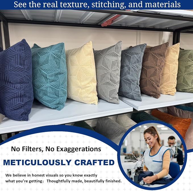 YEMYHOM Pack of 2 Throw Pillow Covers 18 x 18 Inch High Stretch Jacquard Pillowcase for Couch Sofa Living Room Home Decor, Peacock Blue - Image 6