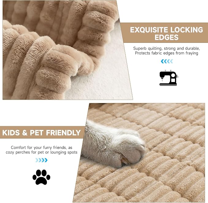 OTOB Couch Cover for Dogs Washable, Non Slip Pet Friendly Sofa Protector | Coffee, 27.6" x 59.1", All Seasons, Soft Fuzzy Plush, Loveseat Dog Couch Covers for Sofa, Breathable, Thick Wear-Resistant - Image 5