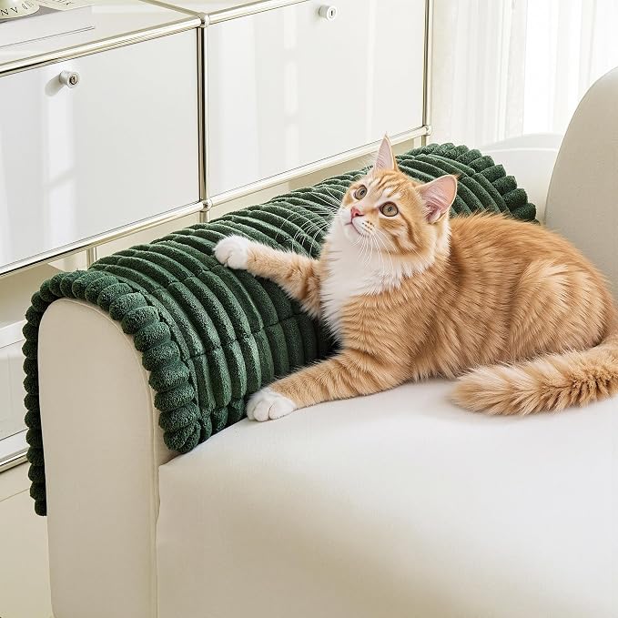 MYSKY HOME Chair Covers, Non-Slip Couch Couch, Moss Green, 27.6" x 27.6" | Recliner Chair Covers, Soft & Thick Chair Arm Covers Protectors, for Living Room, Pet Friendly, Couch Cushion Covers by MYSKYHOME