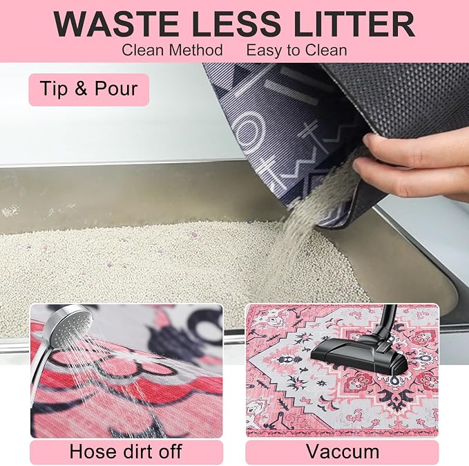 BEAUTYZOO Cat Litter Mat, 28" x 36" Large Litter Trapping Mat, Waterproof | Scatter Control, Absorbent Urine‑Proof, Soft On Paws, Non‑Slip, Machine Washable, For Indoor Cats & Kittens, Floor Use - Image 6