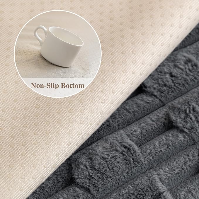 MYSKY HOME 100% Waterproof Couch Cover for Dog, Plush Pet Couch Covers for Sofa Washable, Couch Covers for 2 Cushion Sofa Pet Friendly, Non-Slip Sofa Covers Slipcover Protector, Dark Grey, 35"x63" - Image 5