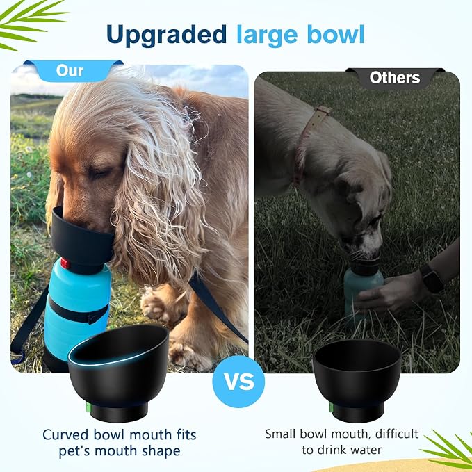 Pecute Dog Water Bottle Portable 22 oz with 5 oz Food Container, Poop Bag Holder, Portable Dog Water Bottle Dispenser, Leakproof, Lightweight, Pet Water Bottle for Dogs Outdoor Travel Walking | Portable, Lightweight, Leakproof BPA Free for hiking, camp... - Image 8
