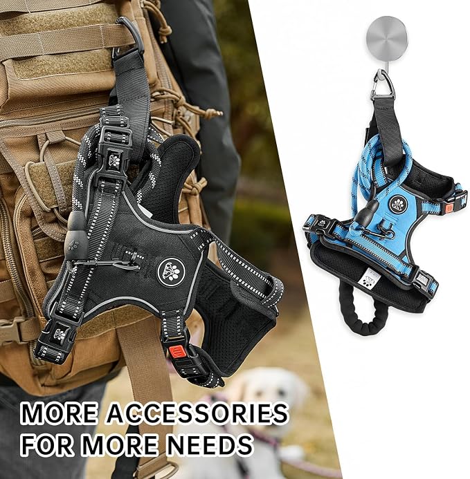 NESTROAD No Pull Dog Harness,Adjustable Oxford Dog Vest Harness with Leash,Reflective No-Choke Pet Harness with Easy Control Soft Handle for Small Dogs(X-Small,Blue) - Image 6
