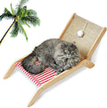 PETKARAY Beach Chair Cat Hammock, Elevated Cat Beds for Indoor Cats, Original Cozy Lounger with Sisal Scratcher and Toy Ball by PETKARAY