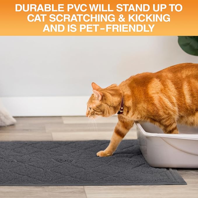 Neater Pets Neater Mat Cat Litter Mat, Thick & Durable Cat Mat for Litter Box, Trapper Pad Catches Mess to Protect Indoor Floors, Soft on Kitty Paws, Anti-Skid Grip Backing, Easy to Clean, Charcoal - Image 5