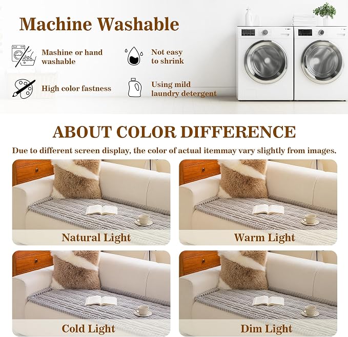 MYSKY HOME Couch Cover for Dogs, Non-Slip Sofa Cover, Light Grey, 27.6x59in | Couch Covers for Sofa, Sofa Cover for Pets Washable, Soft & Thick Sofa Slipcovers, Love Seat Couch Cover, Furniture Protector - Image 7