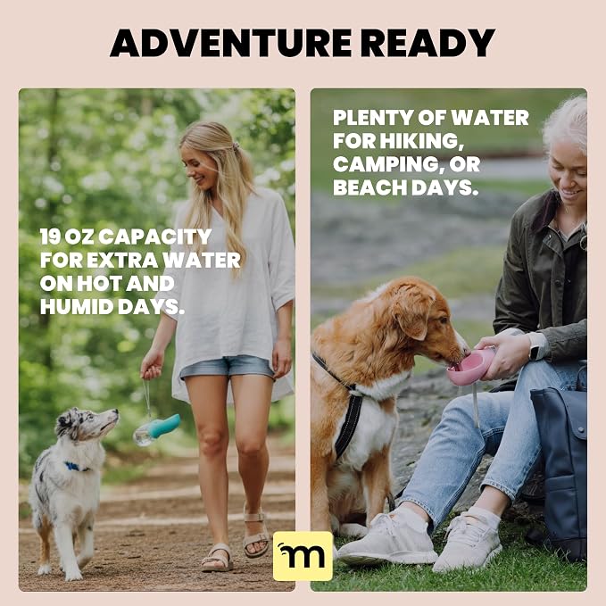 MalsiPree Dog Water Bottle - 19 Oz, Black, BPA-Free - Portable & Lightweight Water Dispenser with Bowl for Dogs - Leak-Proof for Travel, Trail Hiking, Park Visit, Camping & Beach Days - Image 7
