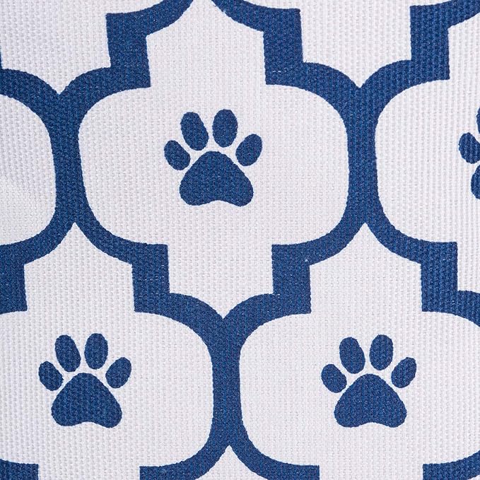 Bone Dry Pet Storage Collection Lattice Paw Print, Small Rectangle, White/Navy - Image 3