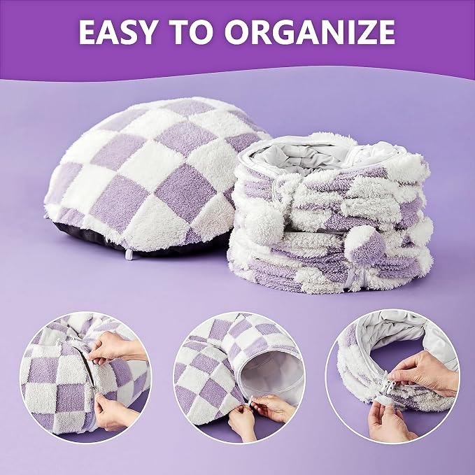 Cat Tunnel Bed with Washable Cushion for Indoor Cat, Donut Cave Tube Toys for Kitten Puppy Rabbit, Purple - Image 6