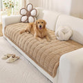 OstepDecor Couch Cover for Dogs, Washable Non Slip Sofa Cover for Pets | Soft Couch Covers for Sofa, Loveseat and Sectional, Furniture Protector Against Pet Hair & Dirt (35.4" x 63", Khaki) by OstepDecor