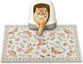 Cat Litter Mat, 24" x 16" Litter Mat, Traps 100% Cat Litter, Non-Slip Litter Box Trapping Mat, Cute Decor Litter Mat, Easy Clean for Scatter Control, Waterproof Urine Protection by PPETDogSupplies