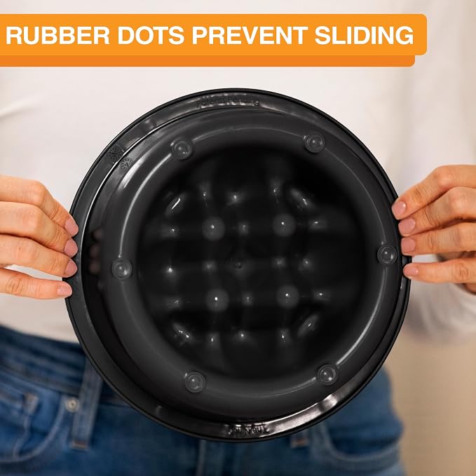 The Niner Slow Feed Bowl - Raised Peaks Slow Down Pets Eating - Fits Elevated Feeders Including Neater Feeder Large Sizes - Gentle on Teeth and Gums - Holds up to 2 Cups (Black) - Image 8