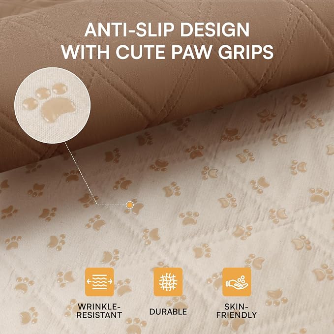 Luciphia Waterproof Couch Cover for Dogs, Non-Slip Pet Sofa Protector | Non-slip waterproof couch cover scratch-resistant machine washable protects sofa bed, Light Brown, 40" x 50" - Image 3