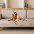 gogobunny 3X Stronger Waterproof Pet Blanket, Scratch Proof Furniture Protector for Dogs Cats, Reversible Cover 30x80 Inch, Dark Beige by gogobunny