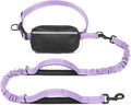 Hands Free Dog Leash with Zipper Pouch, Lavender, 8-25 lbs, Medium | Waist Leash, Dual Padded Handles, Shock-Absorbing Bungee, Adjustable Waist Belt, Walking and Running by iYoShop