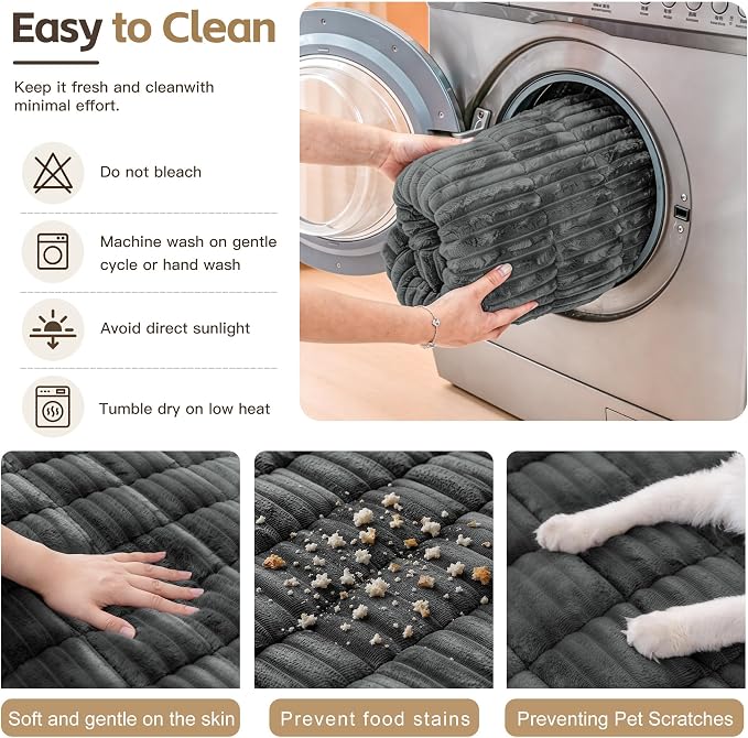 BIETYONE Couch Cover for Dogs, Washable Non Slip Sofa Protector for Pets | Washable, Non Slip, Soft Fabric, Pet Friendly, Protects Against Pet Fur, Dirt & Messes, Sofa Furniture Protector - Image 7