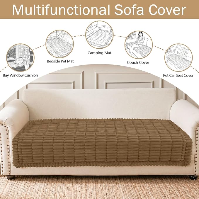 hyha Couch Cover for Dogs, Washable Non Slip Plush Flannel Sofa Protector | Thick Flannel, Anti-Slip Backing, Pet Hair & Scratch Protection, Fits Sofa & Loveseat (35.4" x 70.9") - Image 3