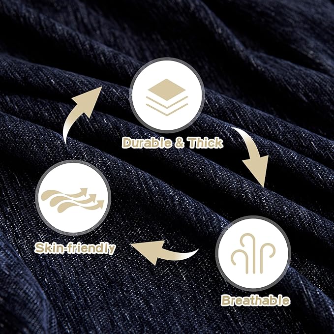 MYSKY HOME Sofa Covers Love Seat Couch Covers Couch Covers for Reclining Couches Couch Cover Sectional Washable Couch Cover with Tassels Sofa Protector for Kids, Dogs, Pets, 71"x118", Navy Blue - Image 8
