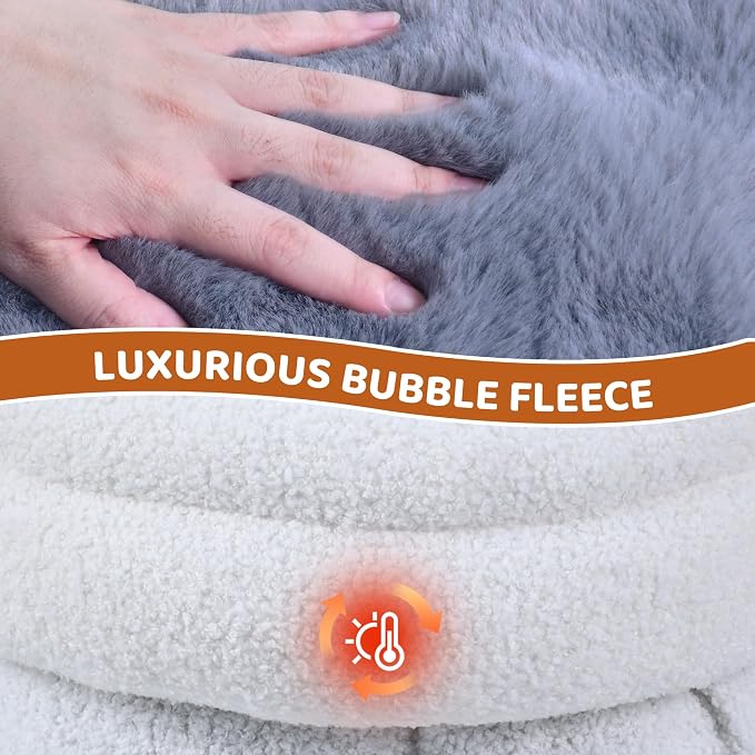 3 in 1 Semi-Enclosed Self Warming Burrow Cat Bed Sleeping Cave | Keep Warming, Machine Washable, Easy to Clean, Soft & Comfortable, Pet Beds fo Cats & Dogs, Cozy Privacy Nook - Image 3