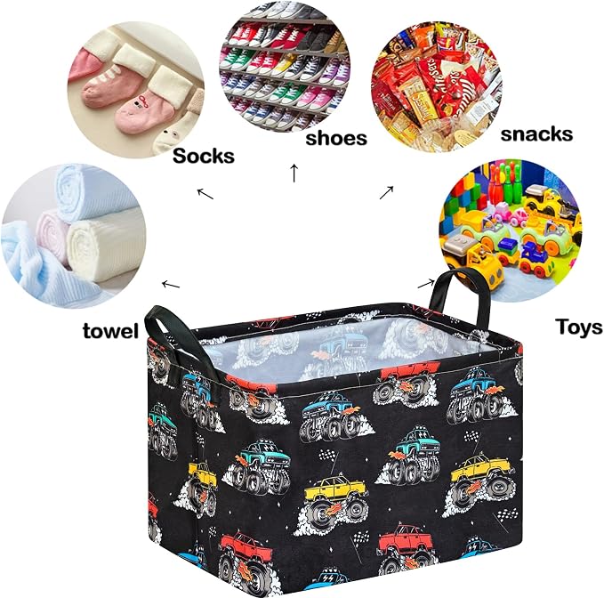 Storage Basket Home Shelf Basket Clothes Laundry Hamper | Rectangle Organizer Box Nursery Bin Gift Laundry Basket with Handles for Home - Image 4