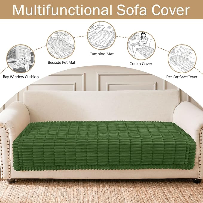 hyha Couch Cover for Dogs, Washable Non Slip Plush Flannel Sofa Protector | Thick Flannel, Anti-Slip Backing, Pet Hair & Scratch Protection, Fits Sofa & Loveseat (35.4" x 63") - Image 3
