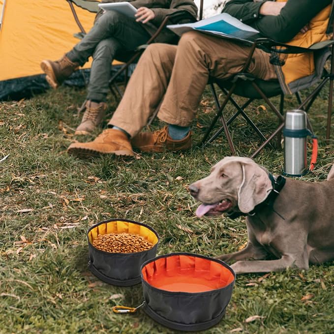 LumoLeaf Collapsible Dog Travel Bowl, 2 Packs Large 68oz/80oz Lightweight Foldable Bowl, Water and Food Bowls for Pets Dogs with Zipper (8+10 Cups) - Image 7