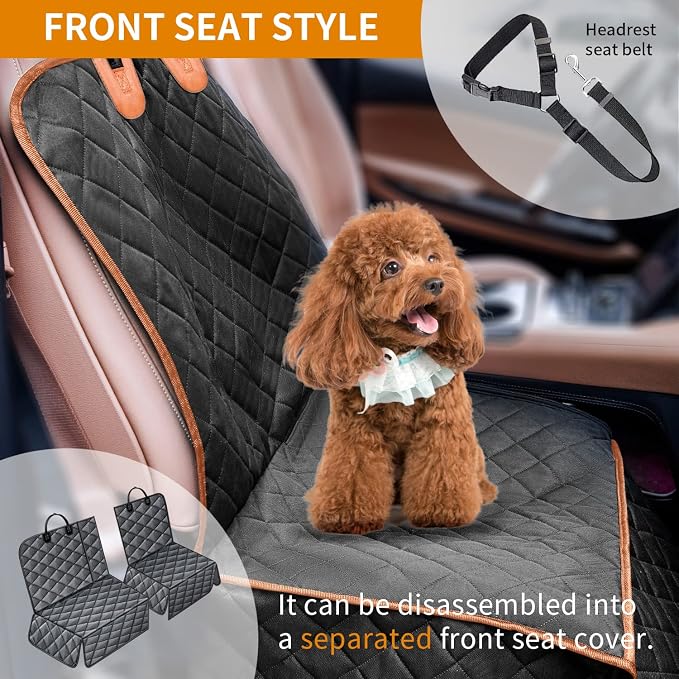 IVY&LANE Dog Car Seat Cover for Back Seat,Conversible 2-in-1 Waterproof Front Seat Cover,Heavy-Duty & Scratchproof Car Seat Protector Cover for SUVs,Trucks and Sedans,Large - Image 2