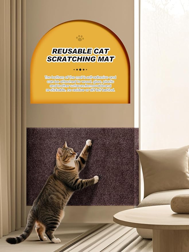 2PCS 39.4"x15.8" Cat Scratch Furniture Protector - Brown | Less claw damage, easier scratch-zone setup, worn post refresh, cleaner couch corners, softer look for cat homes - Image 5