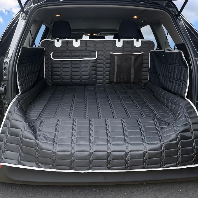SUV Cargo Liner for Dogs, Waterproof Dog Trunk Cover with Bumper Flap | Large Pet Cargo Cover with Side Flaps& Pocket ,Dog Seat Cover with Non-Slip Mat Protect seats from Scratches, Pet hair &Dirt by Reliadura