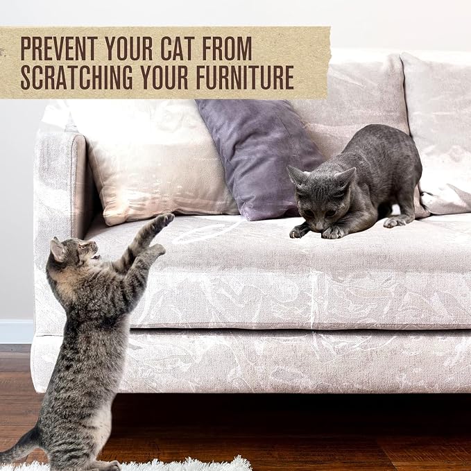 Plastic Couch Cover, Plastic Couch Covers for Pets, Sofa Protector, 96"x40" | Houseables Clear Vinyl Slipcover, Furniture Protectors For Cats, Dogs, Waterproof, Pet Pee Urine Proof, Scratch, Heavy Duty - Image 7