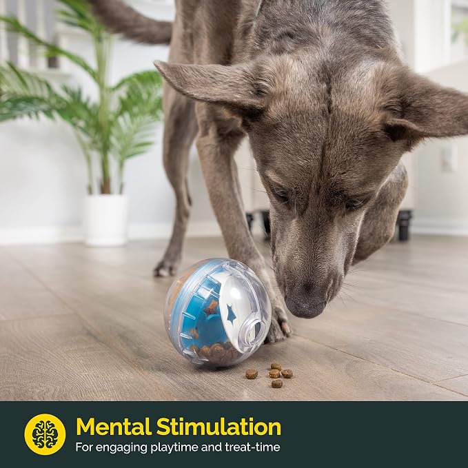 Pet Zone IQ Treat Ball, Interactive Dog Dispenser Toy, 4 Inch Slow Feeder | Mental stimulation for pups, fill with snacks to extend eating time and keep them busy, engaged and entertained at home daily - Image 2