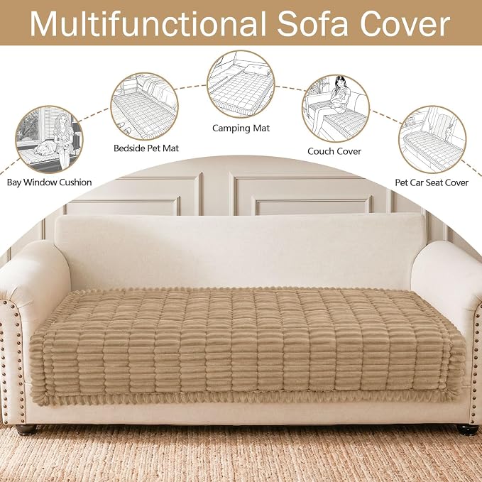 hyha Couch Cover for Dogs, Washable Non Slip Plush Flannel Sofa Protector | Thick Flannel, Anti-Slip Backing, Pet Hair & Scratch Protection, Fits Sofa & Loveseat (35.4" x 63") - Image 3
