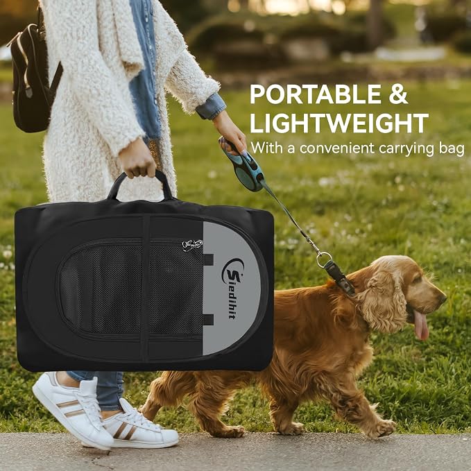 Siedihit Dog Cat Playpen, Puppy Pet Playpen Indoor for Dog Crate Tent | Cage Outdoor, Portable Pop Up Dogs Enclosure Kennel with Carrying Case for Dogs/Cats/Rabbits (Dark Grey, Medium) - Image 7