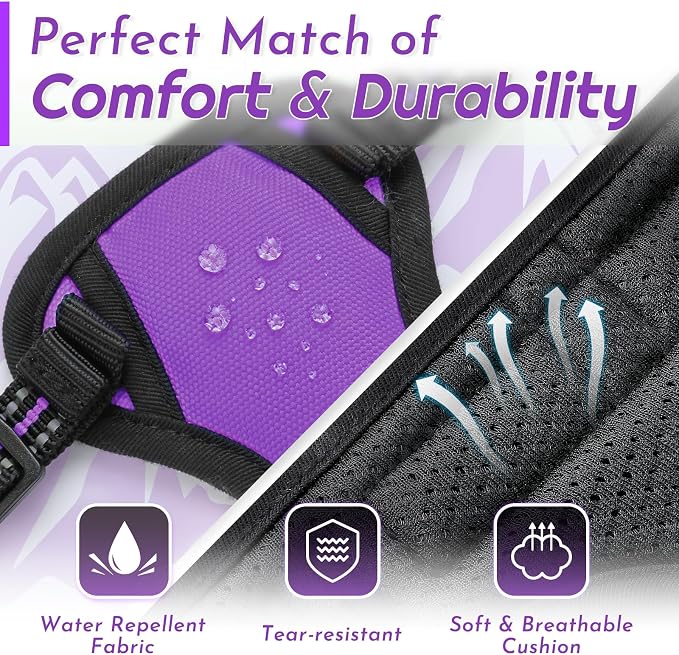 Eagloo Dog Harness for Small Dogs, No Pull Pet Vest with 2 Leash Clips | No Choke with Handle, Adjustable Comfort Fit, Reflective Strips, Easy Walking Control, Purple, X-Small - Image 7