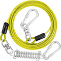 jenico Dog Tie Out Cable - 100 ft Heavy Duty Dog Lead for Yard | Outdoor Runner Cable with Swivel Hook and Shock Spring for Small Medium Large Dogs Up to 500 lbs Dog Tether for Yard Camping by jenico