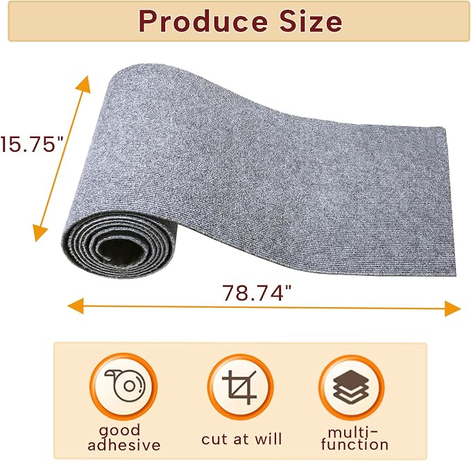 KEYIDE Couch Cat Scratch Protector 79 x 16 Cat Scratcher Wall Climbing from Cat Claws for DlY Tower Post Cat Tree (Grey) - Image 6