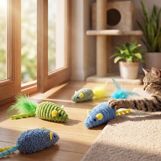 Catnip Toys (3 Pack), Cat Mouse Toys for Indoor Play, Small Interactive Cat Toys for Indoor Cats, Perfect for Single or Multi-Cat Households (Purple) - Image 8