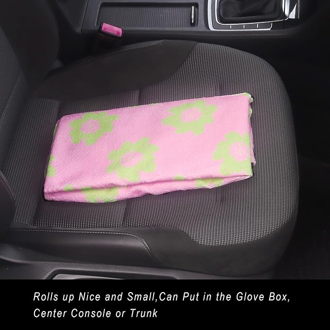 Car Seat Cover Protector Front Seats,for Gym Workout,Running,Swimming,Beach and Hiking,Waterproof Sweat Towel Bucket Seat Covers for Cars SUV Trucks (Flower and Pink, 2Pcs) - Image 7