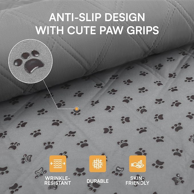 Luciphia Waterproof Couch Cover for Dogs, Non-Slip Pet Sofa Protector | Non-slip waterproof couch cover scratch-resistant machine washable protects sofa bed , Light Grey, 30" x 70" - Image 3
