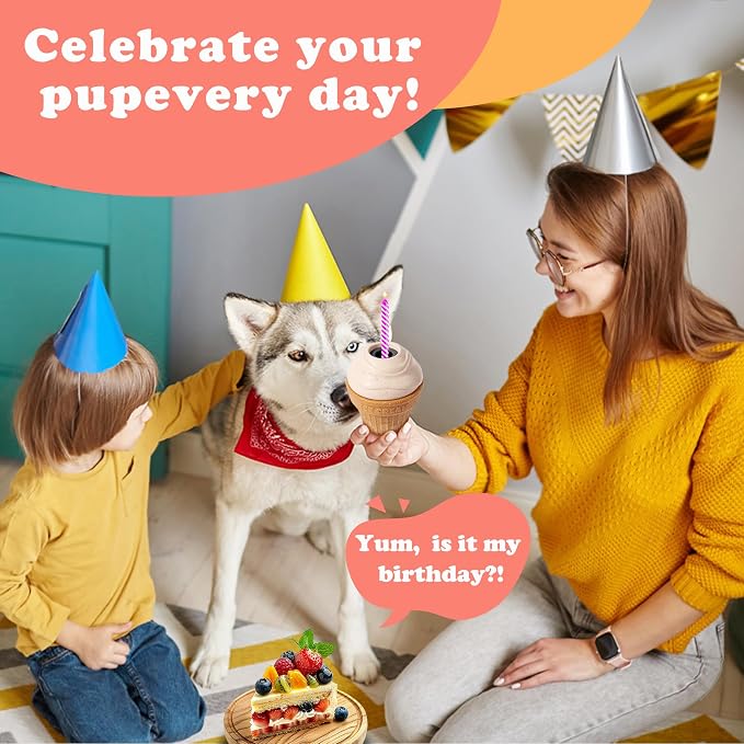 Interactive Dog Toys for Boredom-Multi-Functional Design-Birthday Gifts for Dogs-Frozen Treats-Medium/Large Dog Toys-Party Ice Cream - Image 4