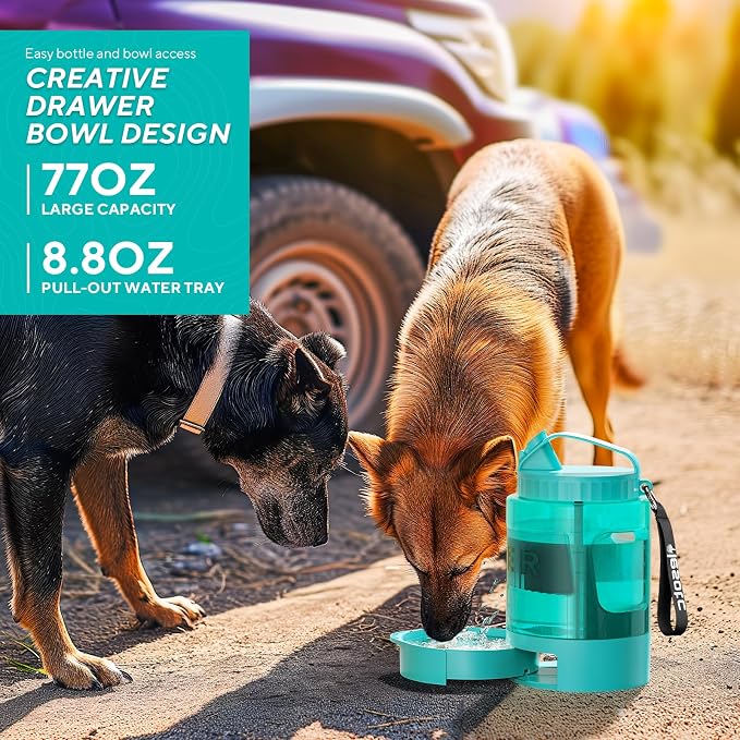 77oz Portable Dog Water Bottle, Large Travel Water Bowls for Dogs Camping Essentials Hiking Park Traveling Beach Walk Accessories, Dog Water Bowl Dispenser with Pull-Out Drinking Bowl, BPA Free - Image 4