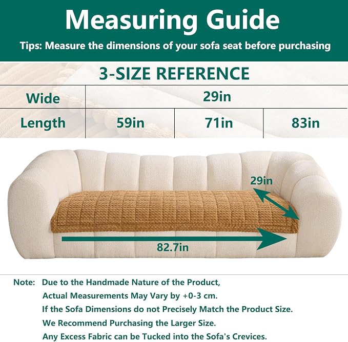 Waterproof Sofa Covers for Pets, Non Slip Fuzzy Couch Cover, Dog Furniture Bed Protector, Soft Plush Sofa Slipcover (Brown, 29"x83") - Image 6