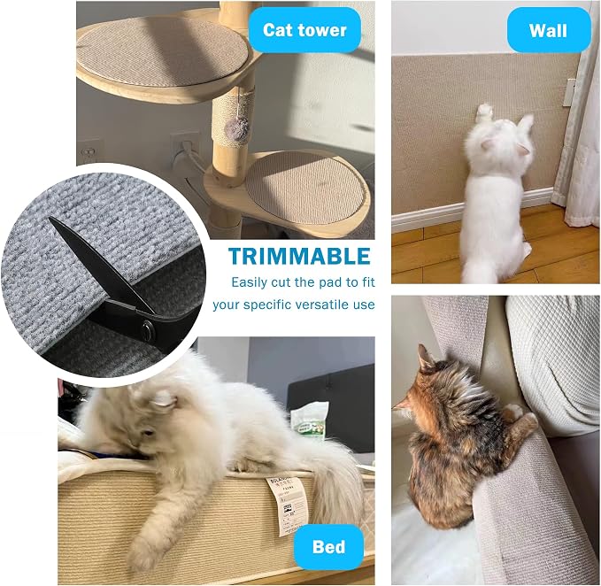 Self Adhesive Cat Scratch Mat to Protect Furniture from Claws Scratching | 16 x 78 in Couch Corner Protector,Customizable Size Scratch Pad - Image 6