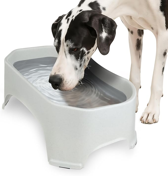 Neater Pet Brands Extra Large Water Bowl for Dogs, Outdoor Dog Water Bowl (2.25 Gallon XL Capacity), Big Trough Style Food Dish for Indoors or Outside, No Spill Large Dog Bowls, Vanilla Bean by NeaterPetBrands